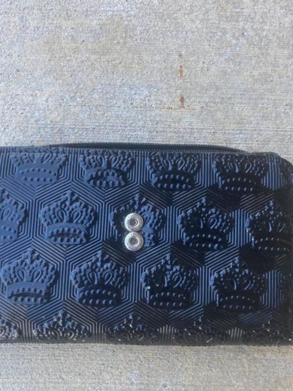 Black wallet with crown design